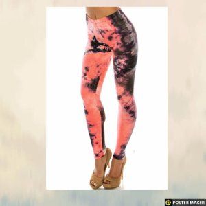 CORAL TIE DYE LEGGINGS